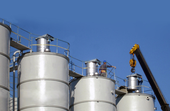 Stainless Steel Casing Dust Collector Filters Cylindrical Shaped For Powdery Silo