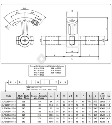 WAM323 Rameau de suspension intermédiaire pour convoyeurs à vis au silo de poudre de ciment de l'usine de béton