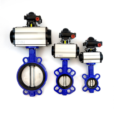 Customized Pneumatic Actuated Butterfly Valve DN50-DN400 For Water Liquid Media