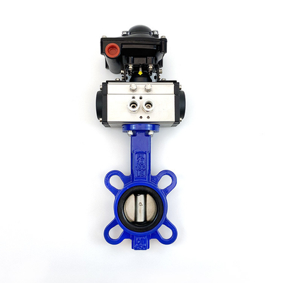 Pneumatic Actuated Water Butterfly Valves DN50-DN400 For Semi Lug Connection And Structure