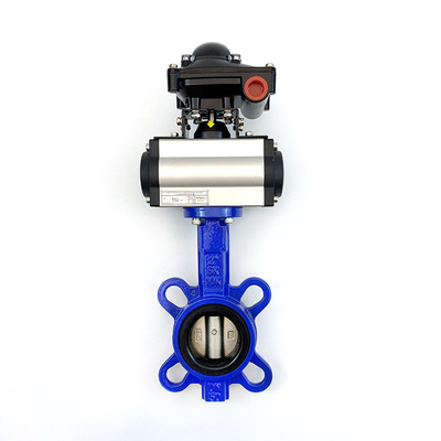 DN50 Water Wafer Butterfly Valves With NBR Sealing Material And Pneumatic Actuator