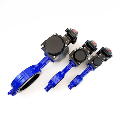 DN50 Water Wafer Butterfly Valves With NBR Sealing Material And Pneumatic Actuator