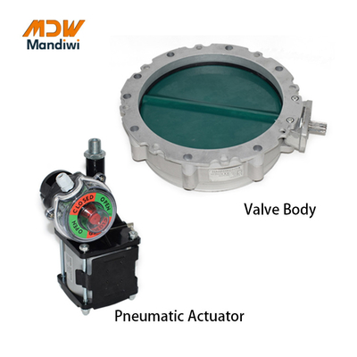 350mm Port Size Pneumatic Powder Butterfly Valve For Batching Plants Cement Media