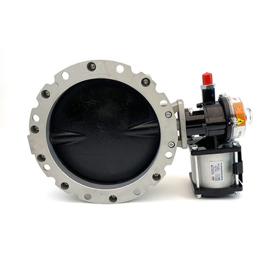 Flange Connection Aluminum Butterfly Valves DN250 Pneumatic For Cement Silo